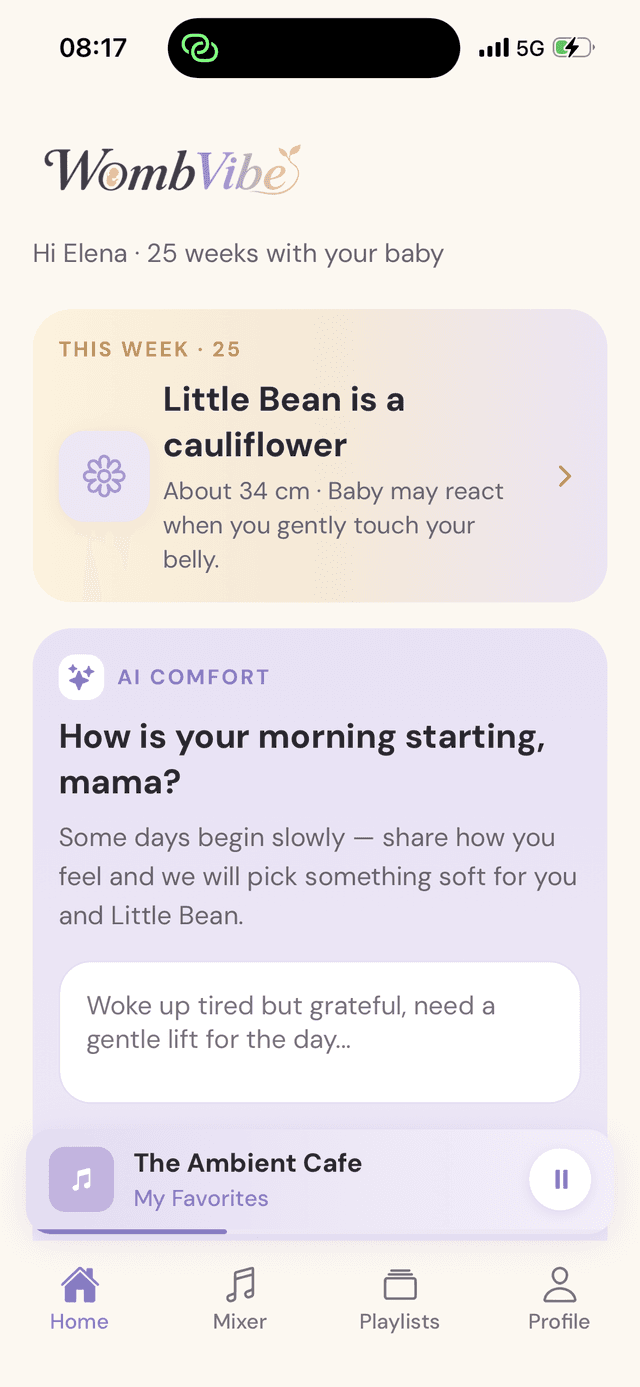 WombVibe app screenshot